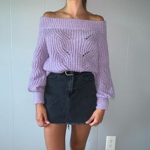 FOREVER 21 Off-The-Shoulder Knit Sweater